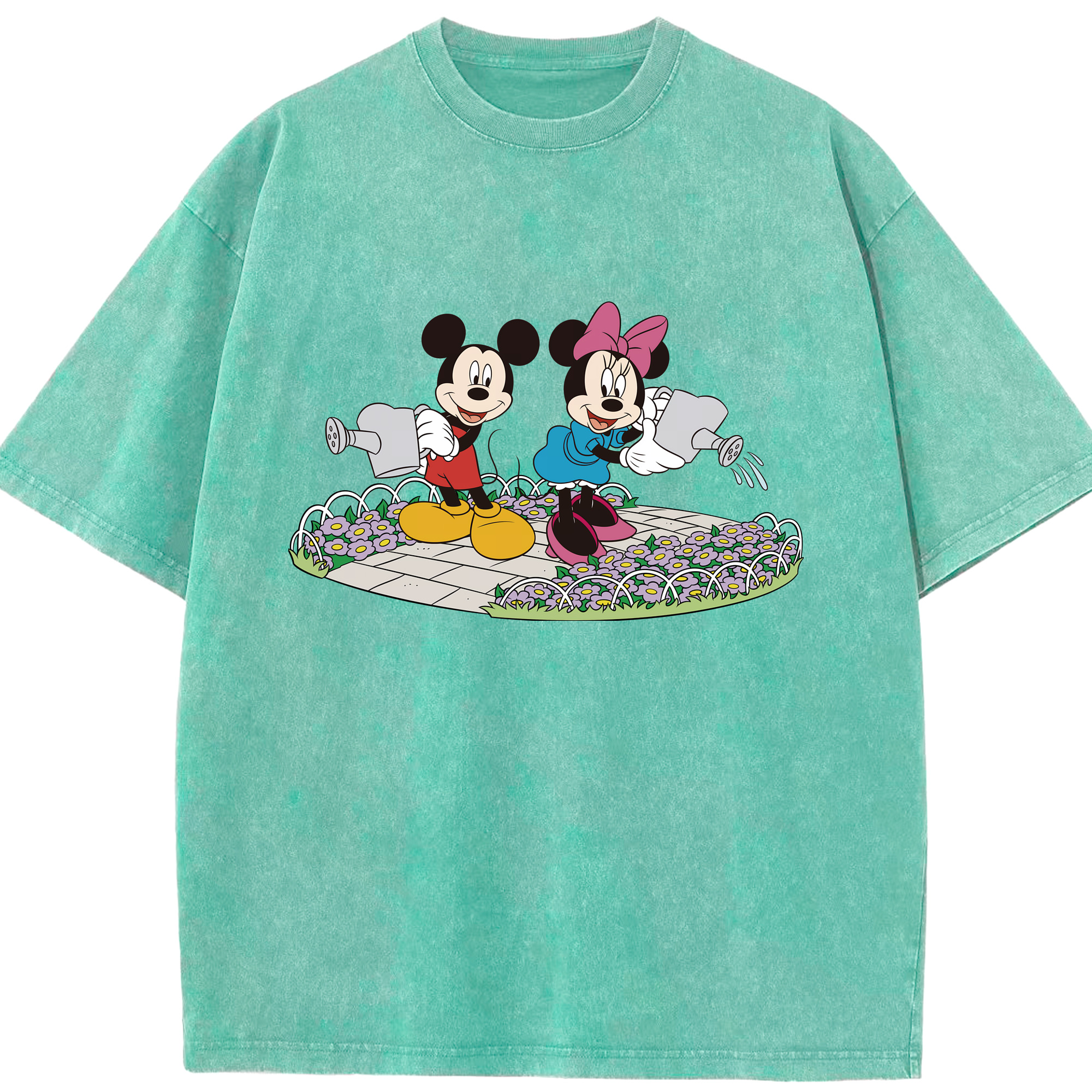 （画像用） ミッキーマウス Mickey Mouse 綿100% ヴィンテージ風 半袖Tシャツ（フロントプリント）
